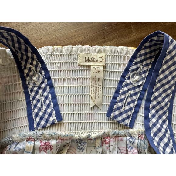 NEW Matilda Jane Camp MJC Around The World Sleeveless Tunic Top Blue Gingham 14 - Picture 8 of 8